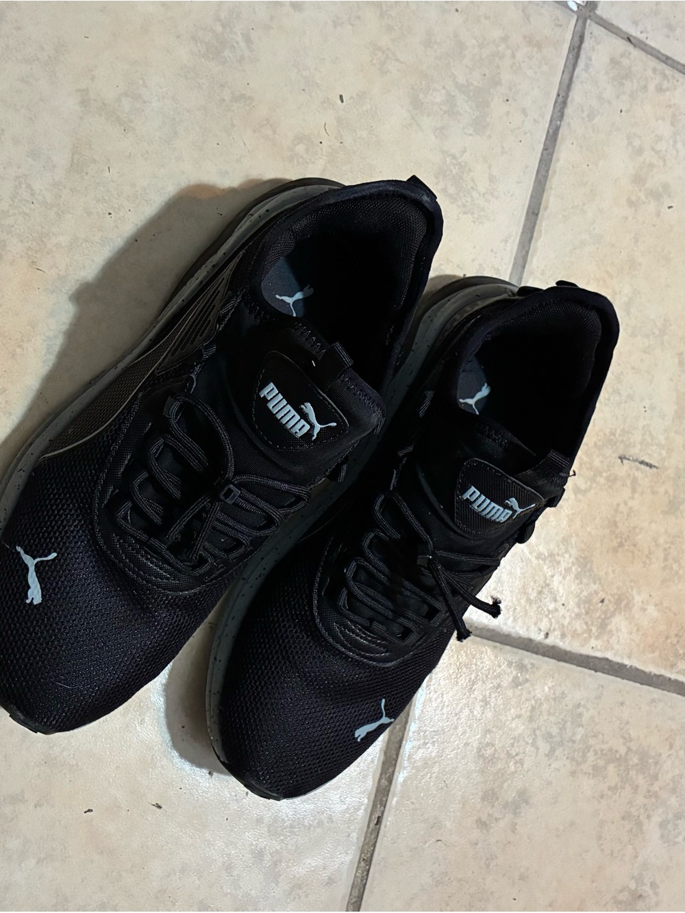 Puma Men’s Black Athletic Sneakers with White Logo